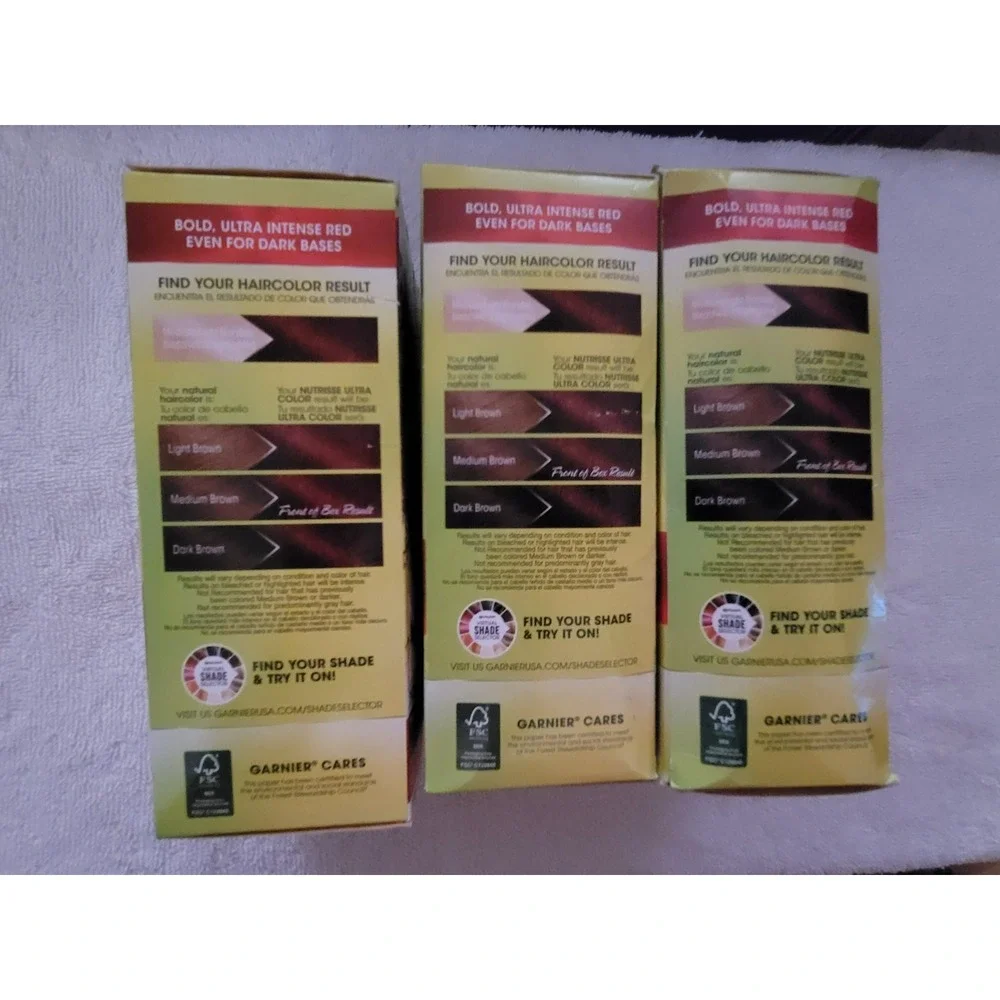 Garnier Nutrisse Ultra Color Nourishing Hair Color Creme Red Autumn RA1 3 Boxes